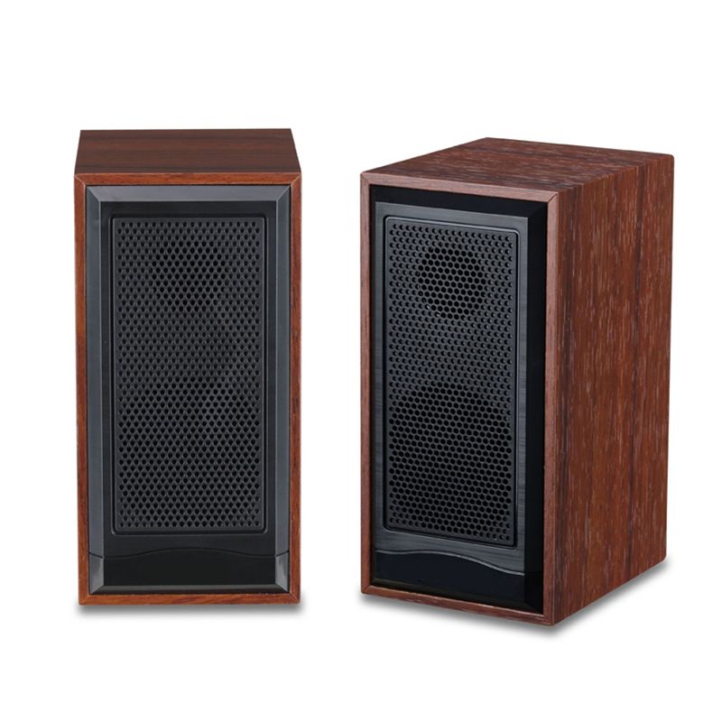 Wooden Computer Speakers Natural Wood Enclosure Desktop Speaker USB Powered Surround Laptop Speaker Wood Multimedia Loudspeakers