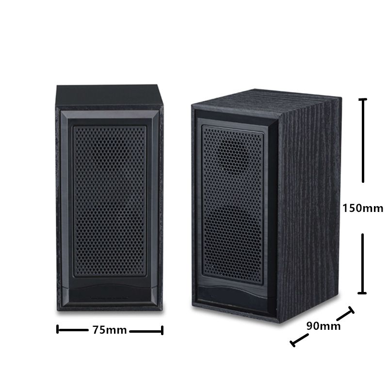 Wooden Computer Speakers Natural Wood Enclosure Desktop Speaker USB Powered Surround Laptop Speaker Wood Multimedia Loudspeakers