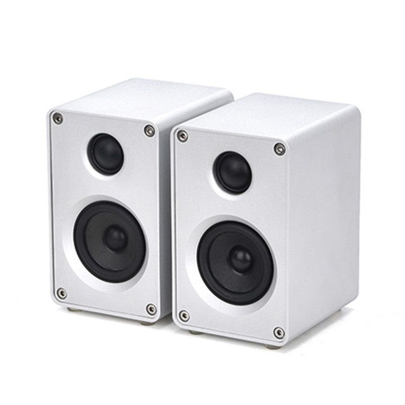 1 Pair 2.5 Inch Mini Passive Two-Way All-Aluminum Speaker Stereo Home Computer Front Surround HiFi