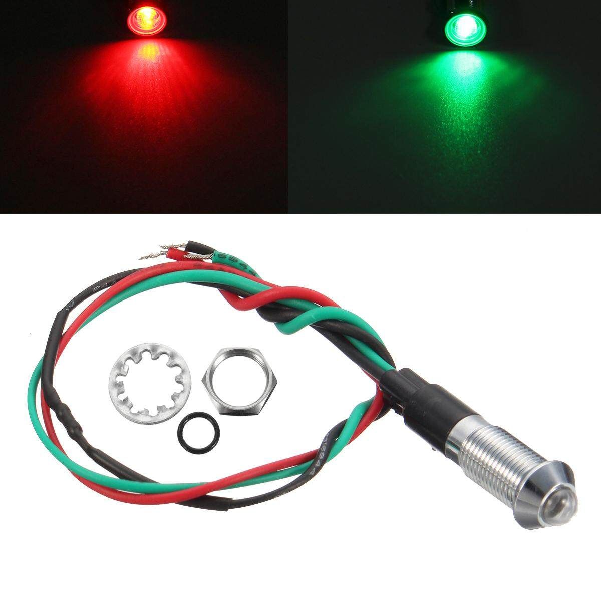 12V 8mm Dual LED Dash Pilot Panel Indicator Warning Light Car Boat Truck