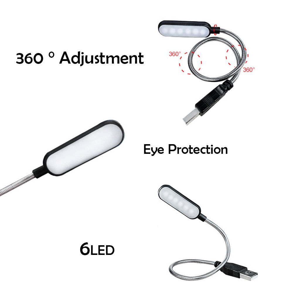 Bright LED Table Lamp USB DC 5V Flexo Reading Adjustable