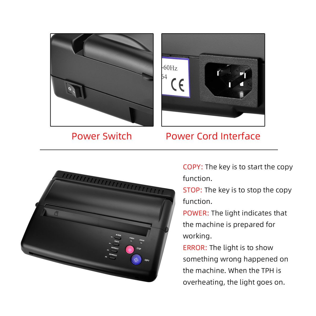 Tattoo Stencil Transfer Printer Machine With 30pcs Tattoo