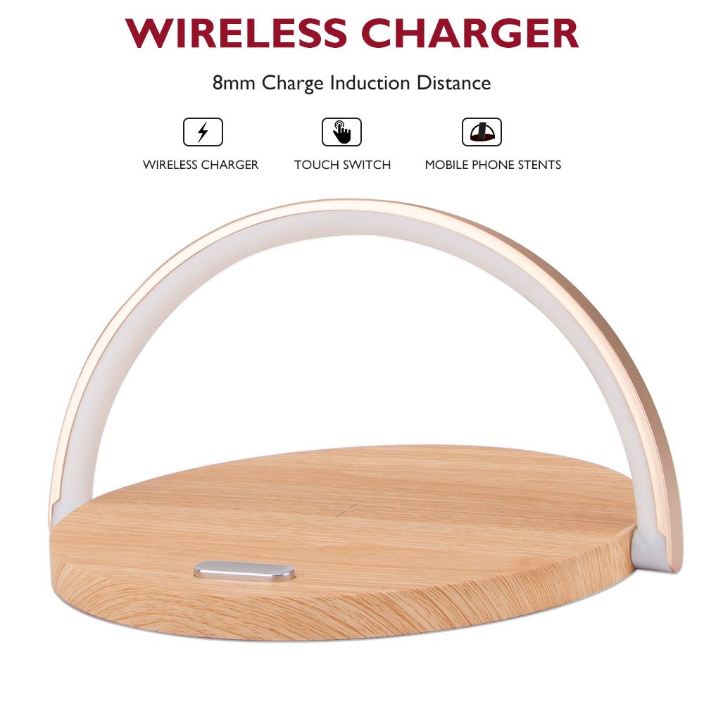 LED Wireless Charger Table Lamp Foldable Night Desk Lamp
