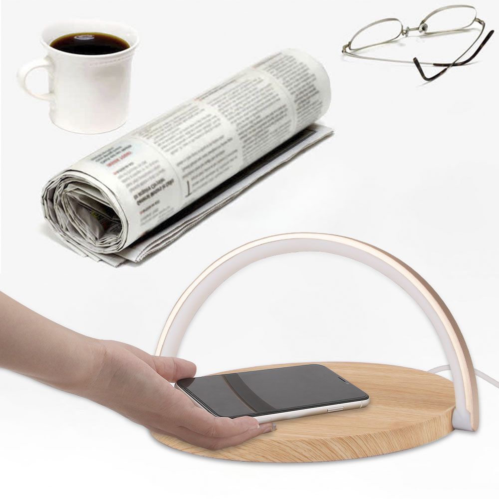 LED Wireless Charger Table Lamp Foldable Night Desk Lamp