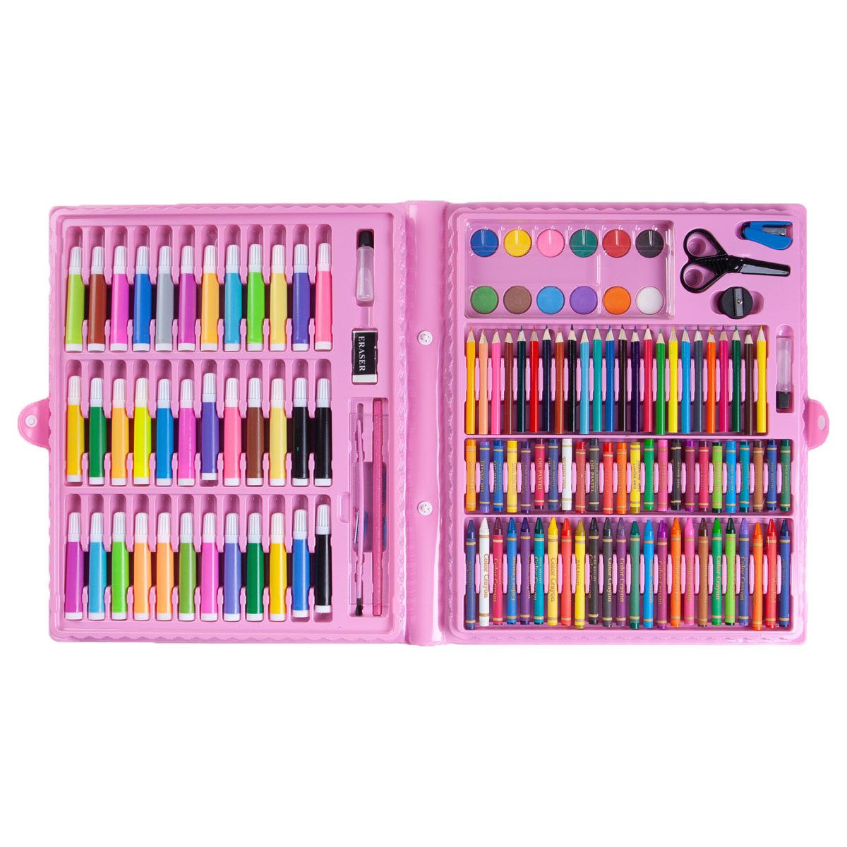 150PCS Colored Pencil Artist Kit Pen Brush Drawing Tools Set Kindergarten Supplies Crayon Marker Pink