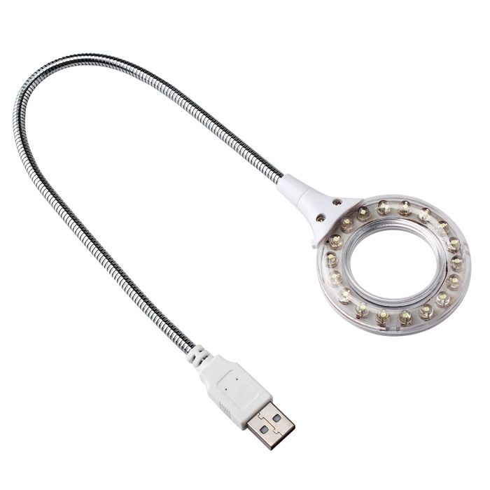Magnifying Glass Shape Mini USB 18 Led Night Portable