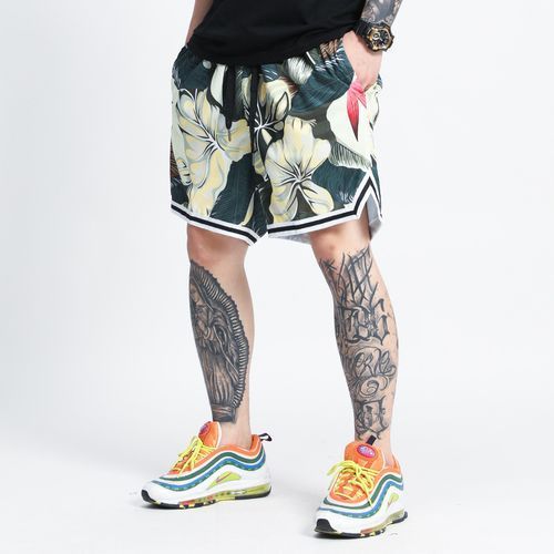Basketball Pockets Knee Length Floral Running Men Five Short