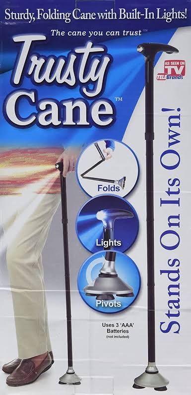 TRUSTY CANE ADJUSTABLE WALKING STICK WITH LED LIGHT