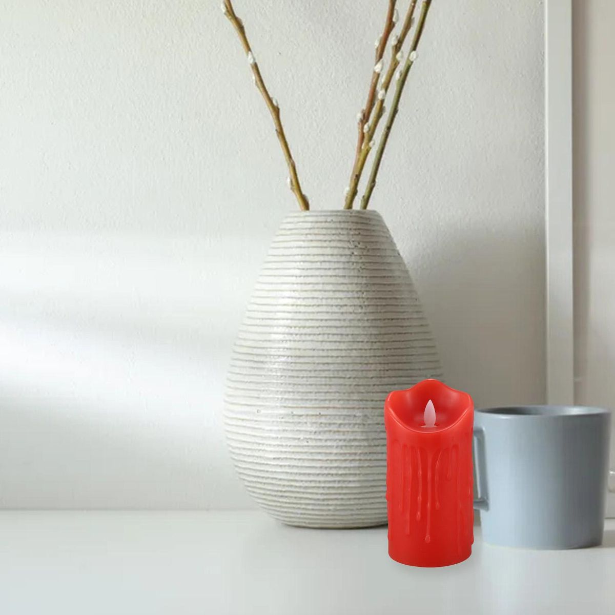 3D Flameless Led Pillar Candle with Remote Control, Battery Operate for Wedding and Home Decoration