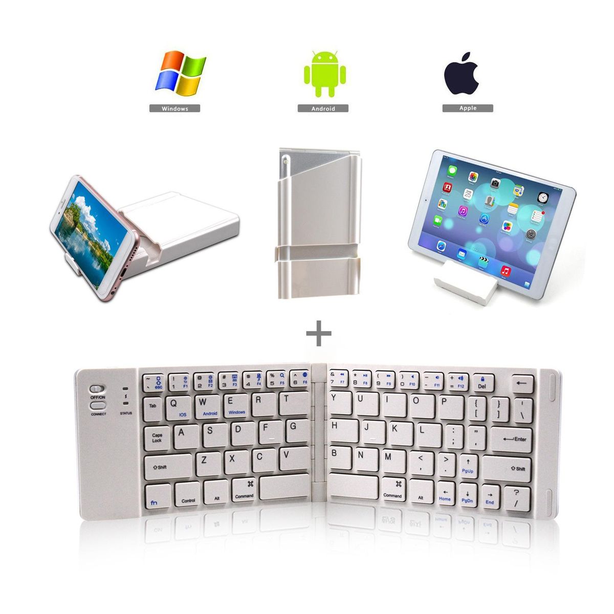 Folding Metal BT Keyboard (with case)