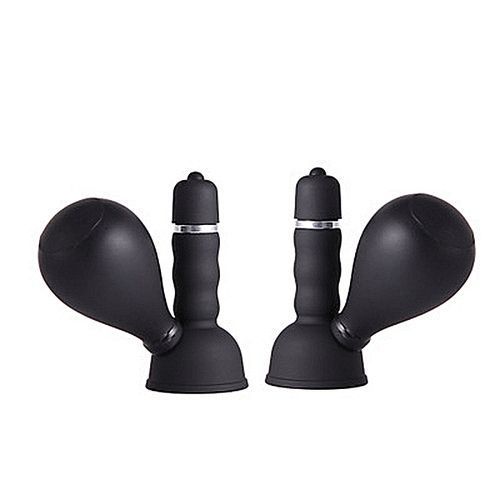 1 Pair Vibrating Nipple Sucker Breast Pump Electric Massage Stimulator Adult Toy
