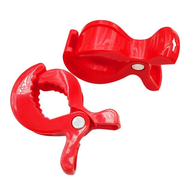 Accessoires Colores De Siege De Voiture Pour Bebe, 2 Pieces, En Plastique, Pour Poussette, Jouet, Couverture, Moustiquaire, Crochets Red