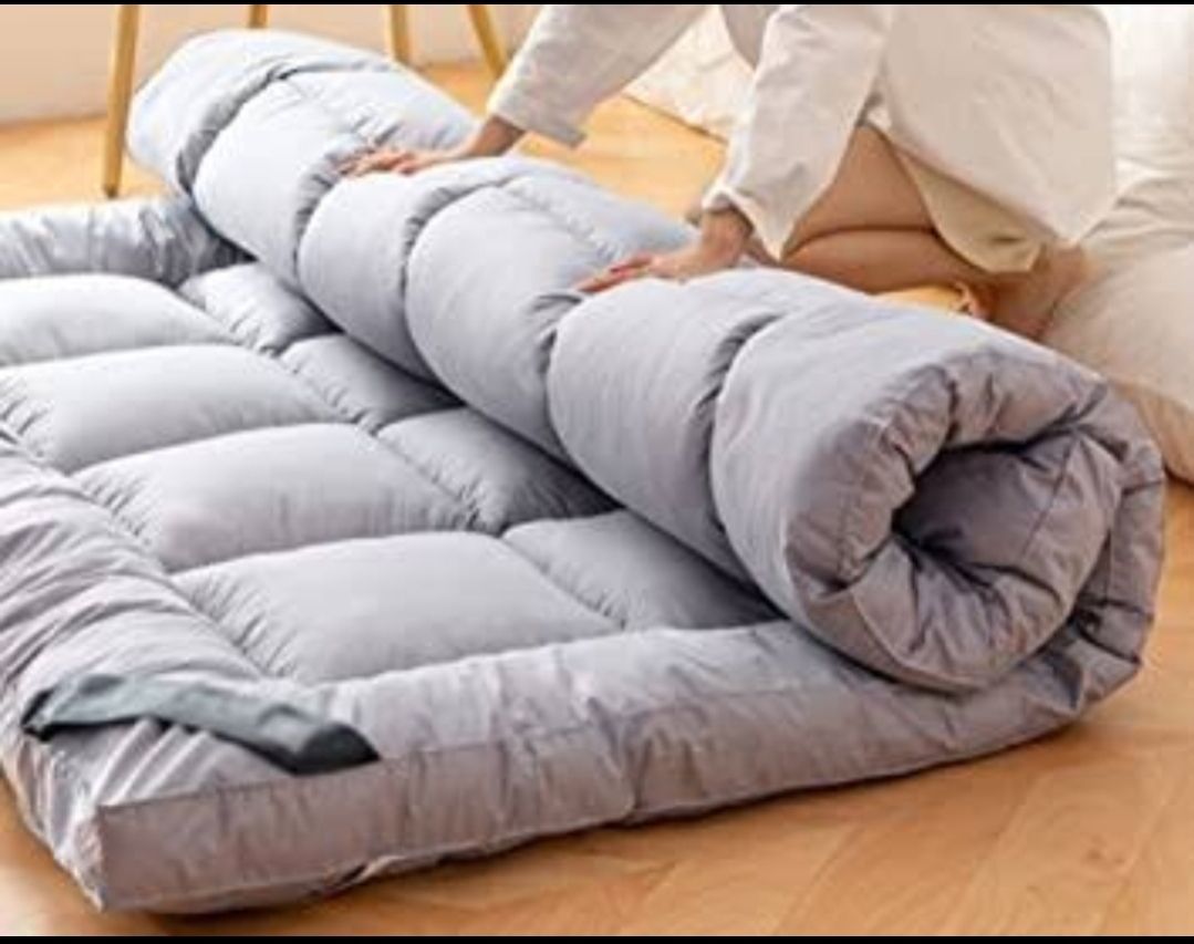 Super Polish Grey Colour Mattress Topper-Extra Tick