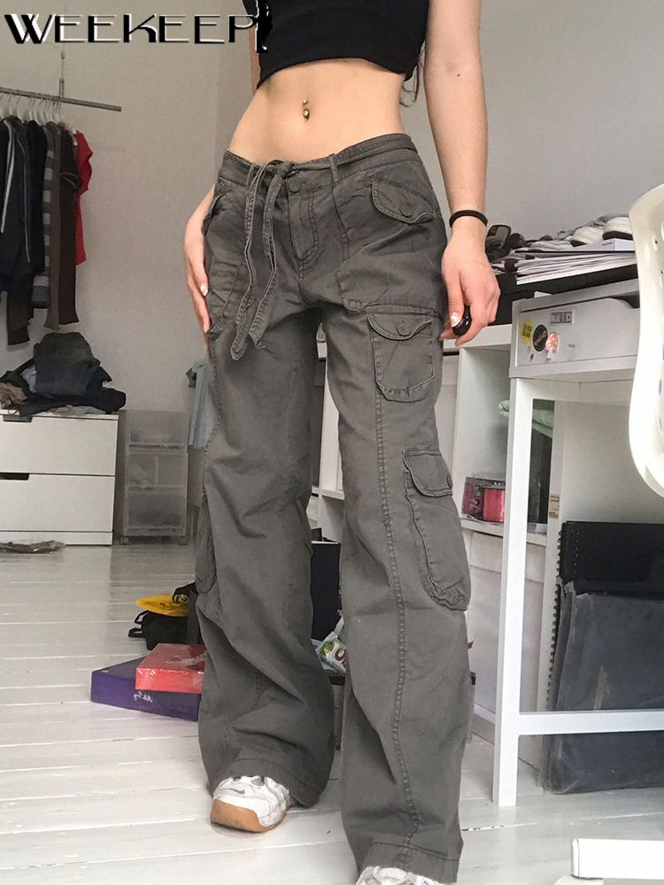 Weekeep Streetwear Women Baggy Denim Jeans Vintage High Waist Explosive