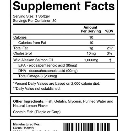 Wild Alaskan Salmon Omega-3 30 Softgel