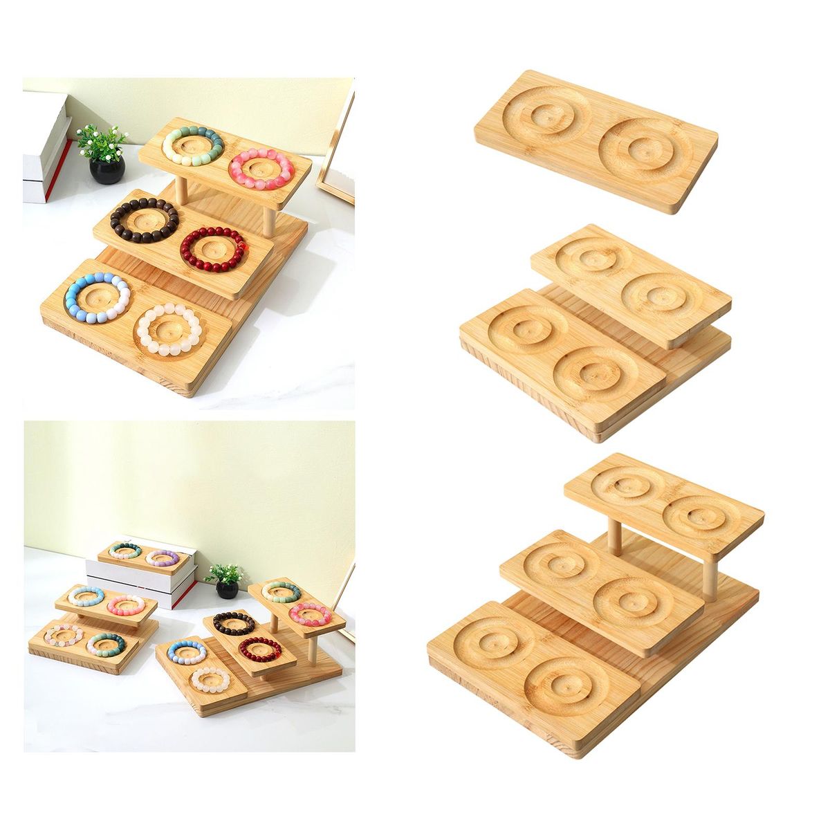 Jewelry Design Board Jewelry Tray Organizer Wooden Display Case 1 Tier