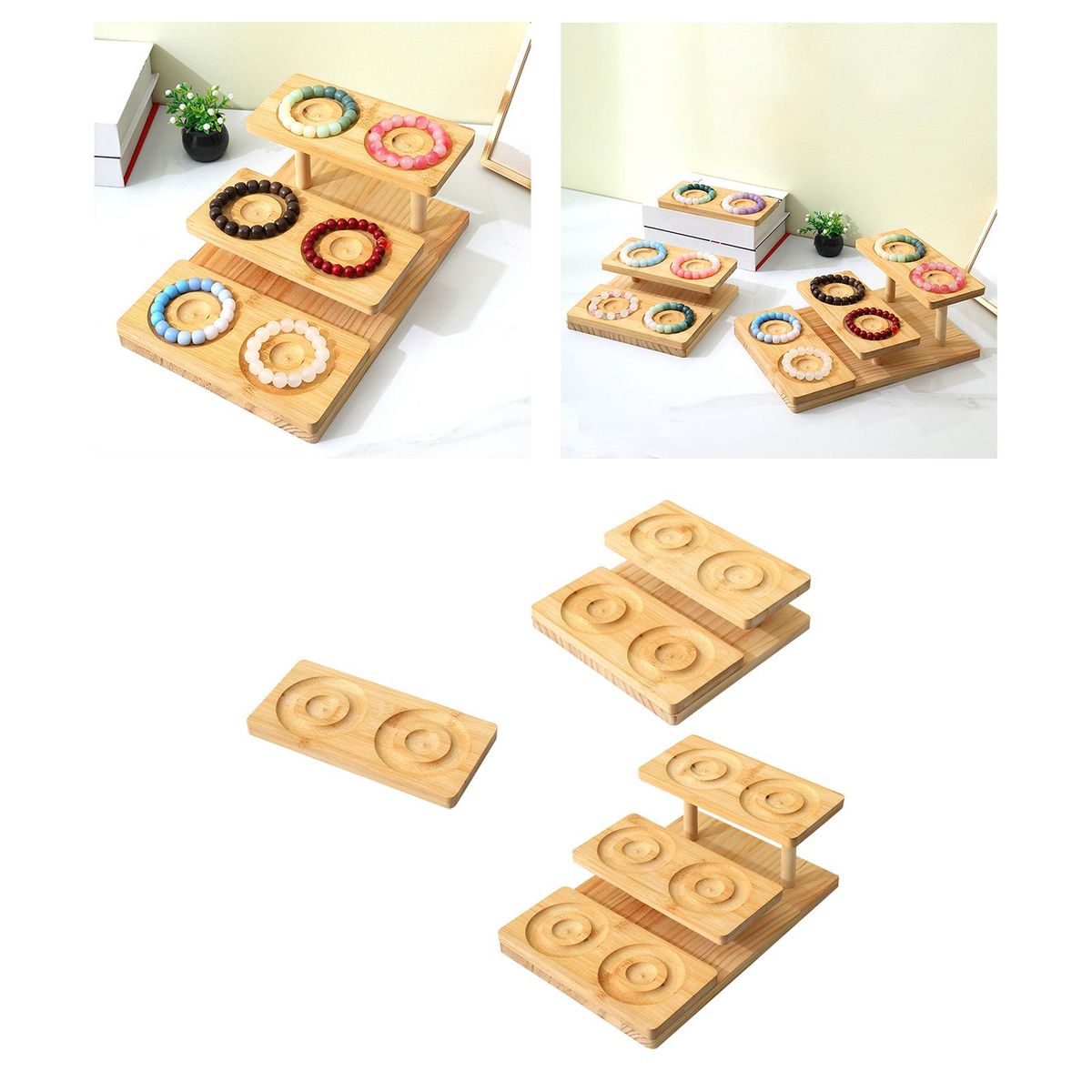 Jewelry Design Board Jewelry Tray Organizer Wooden Display Case 1 Tier