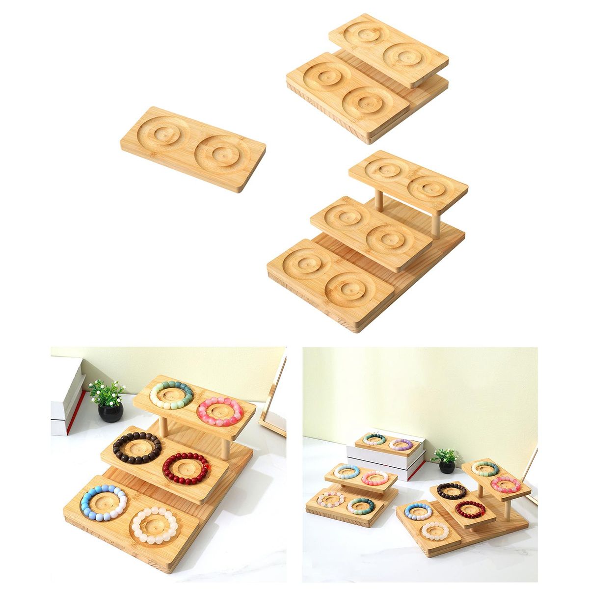 Jewelry Design Board Jewelry Tray Organizer Wooden Display Case 1 Tier