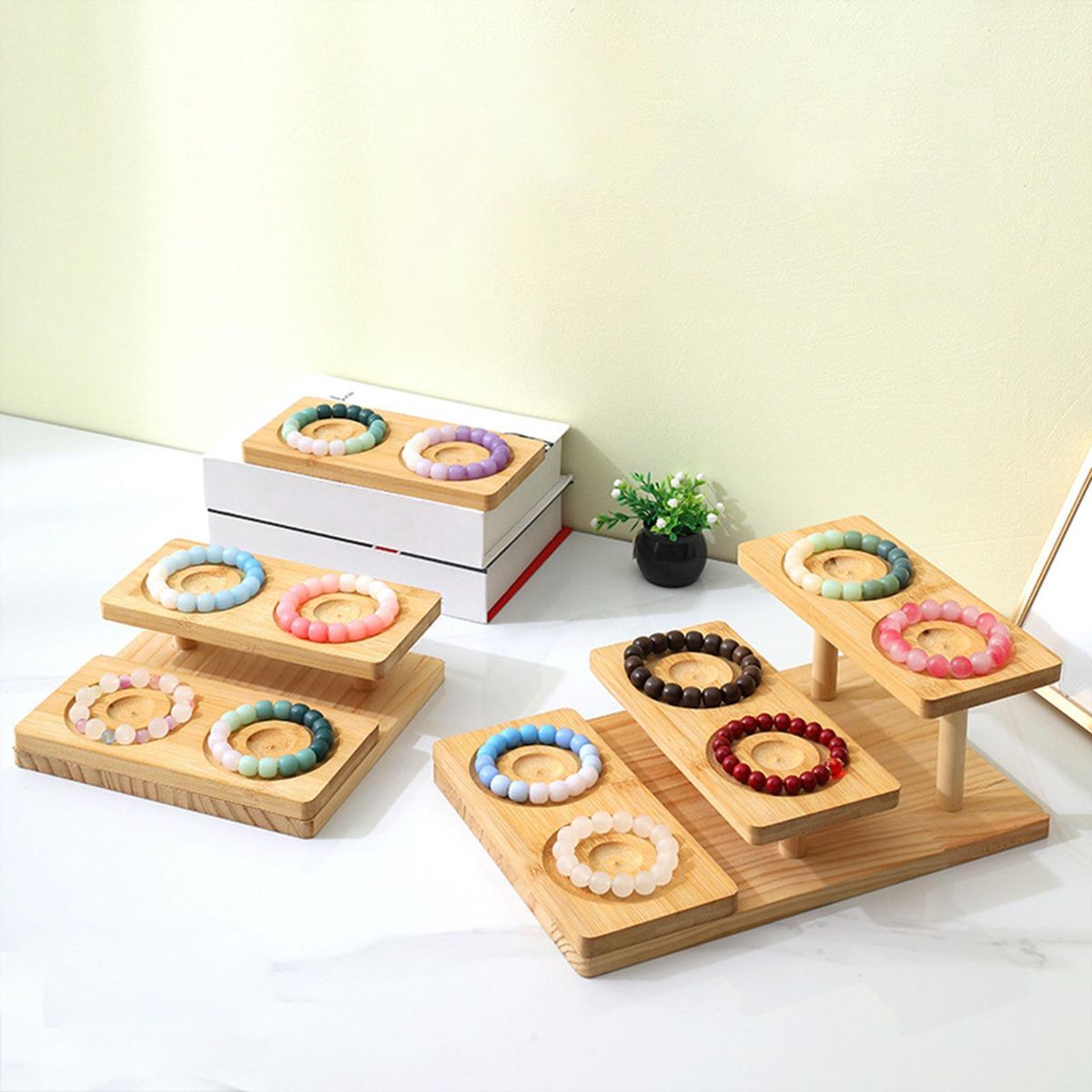 Jewelry Design Board Jewelry Tray Organizer Wooden Display Case 1 Tier