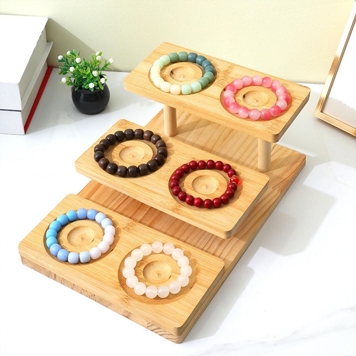 Jewelry Design Board Jewelry Tray Organizer Wooden Display Case 1 Tier