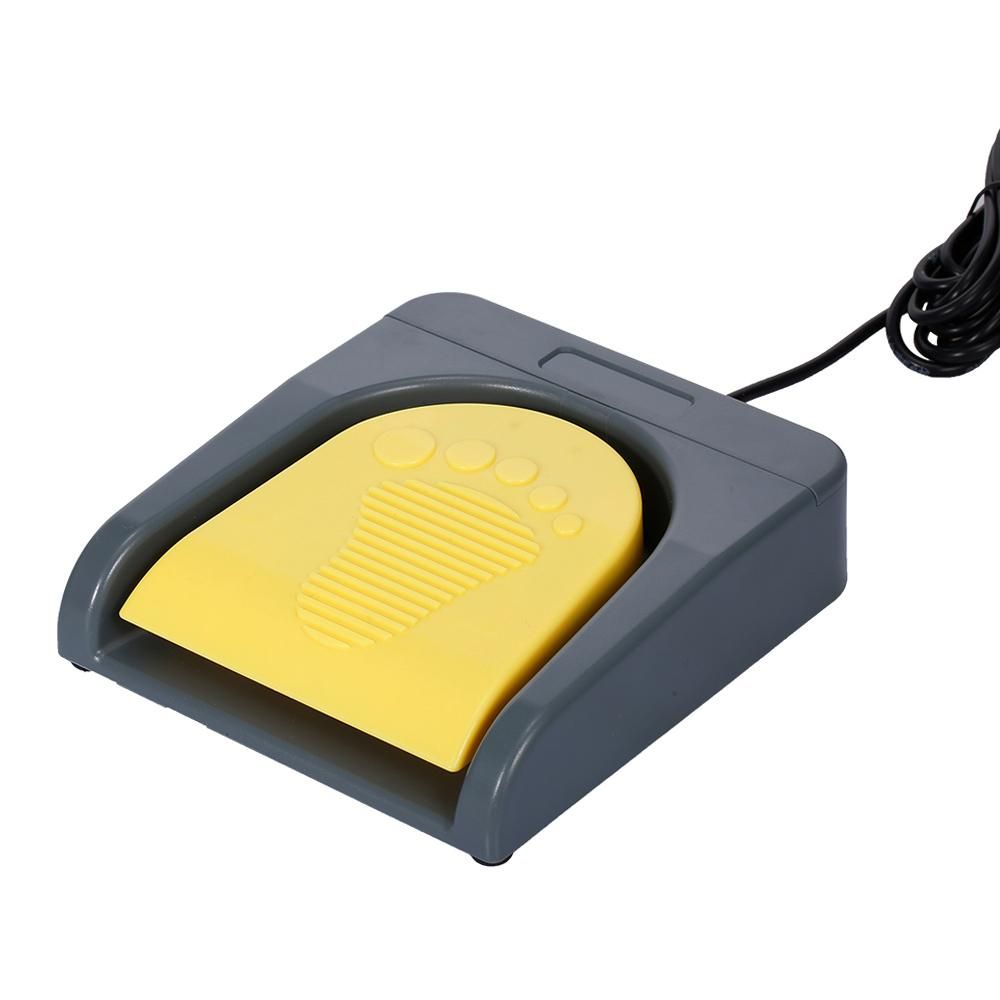 USB Single Foot Switch Game Control One Key Customized Computer Keyboard Action Pedal Grey with Yellow for Gamer Gaming Ethusiast