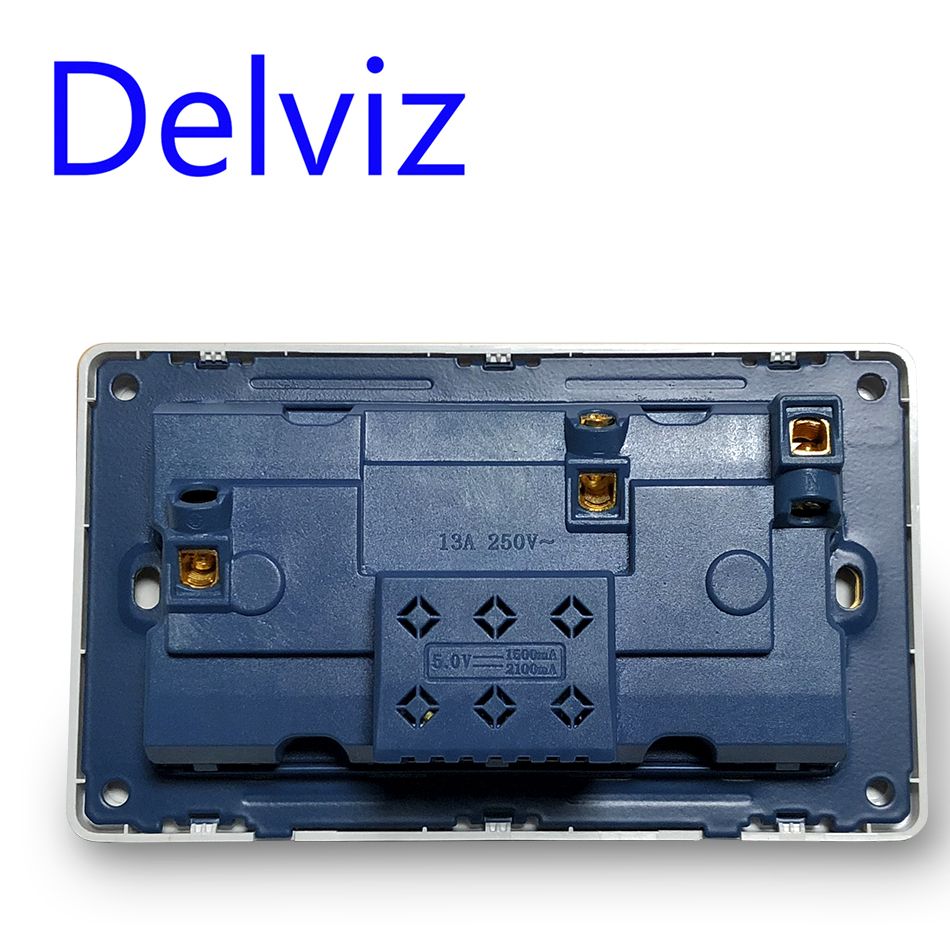 Delviz EU Standard Universal Socket, Multi-functional International Two Five-hole Socket, Switch Control Socket, AC 100~250V 13A