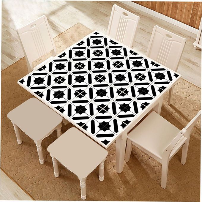 Black And White Monaco Style Tile Stickers Set Of Ten