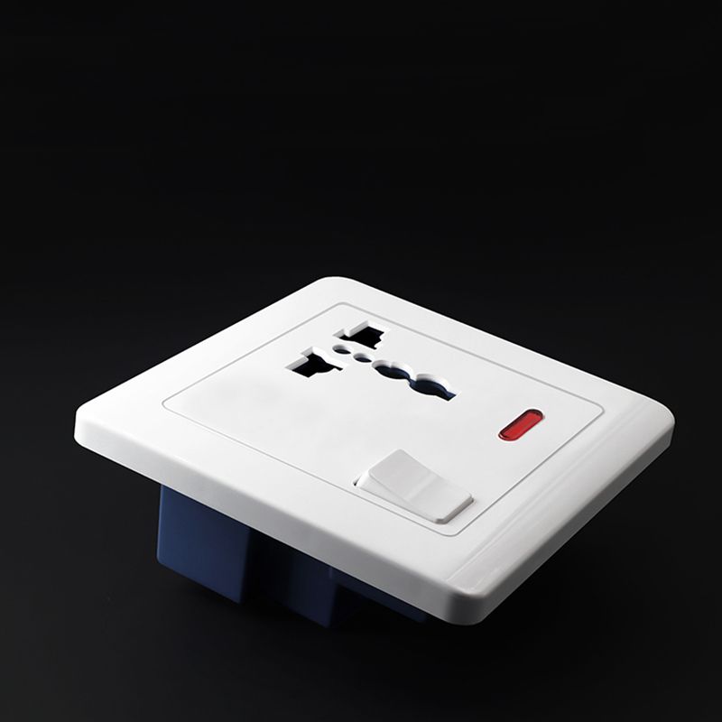 Delviz Wall Power Socket, 13A International Standard Universal 3 Hole, Switched Control LED Indicator, White/Golden AC 110 250V