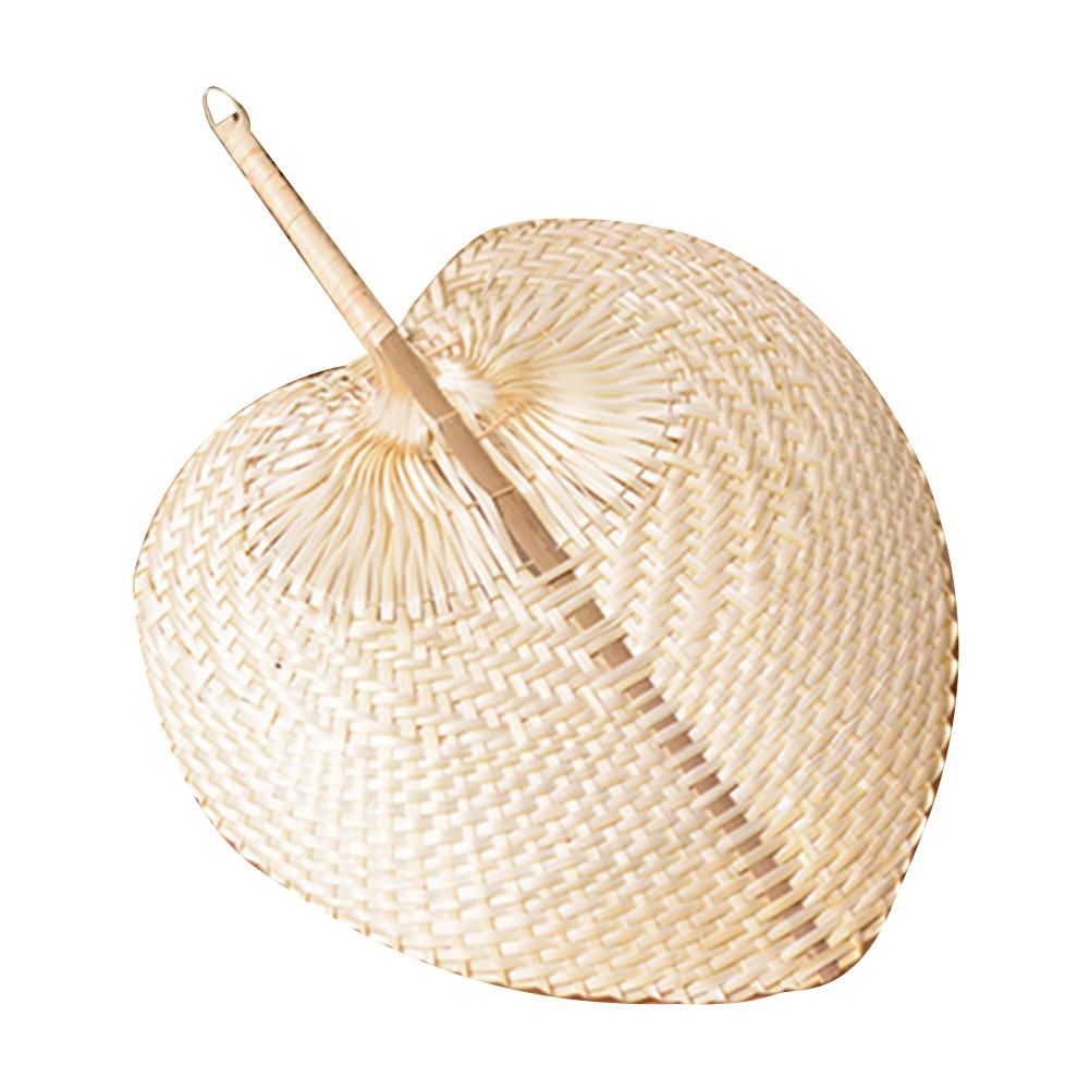 Woven DIY Summer Bamboo Cooling Artificial Home 1pc Shaped Pure DIY Natural Handmade Fan Woven Decoration Fan Heart