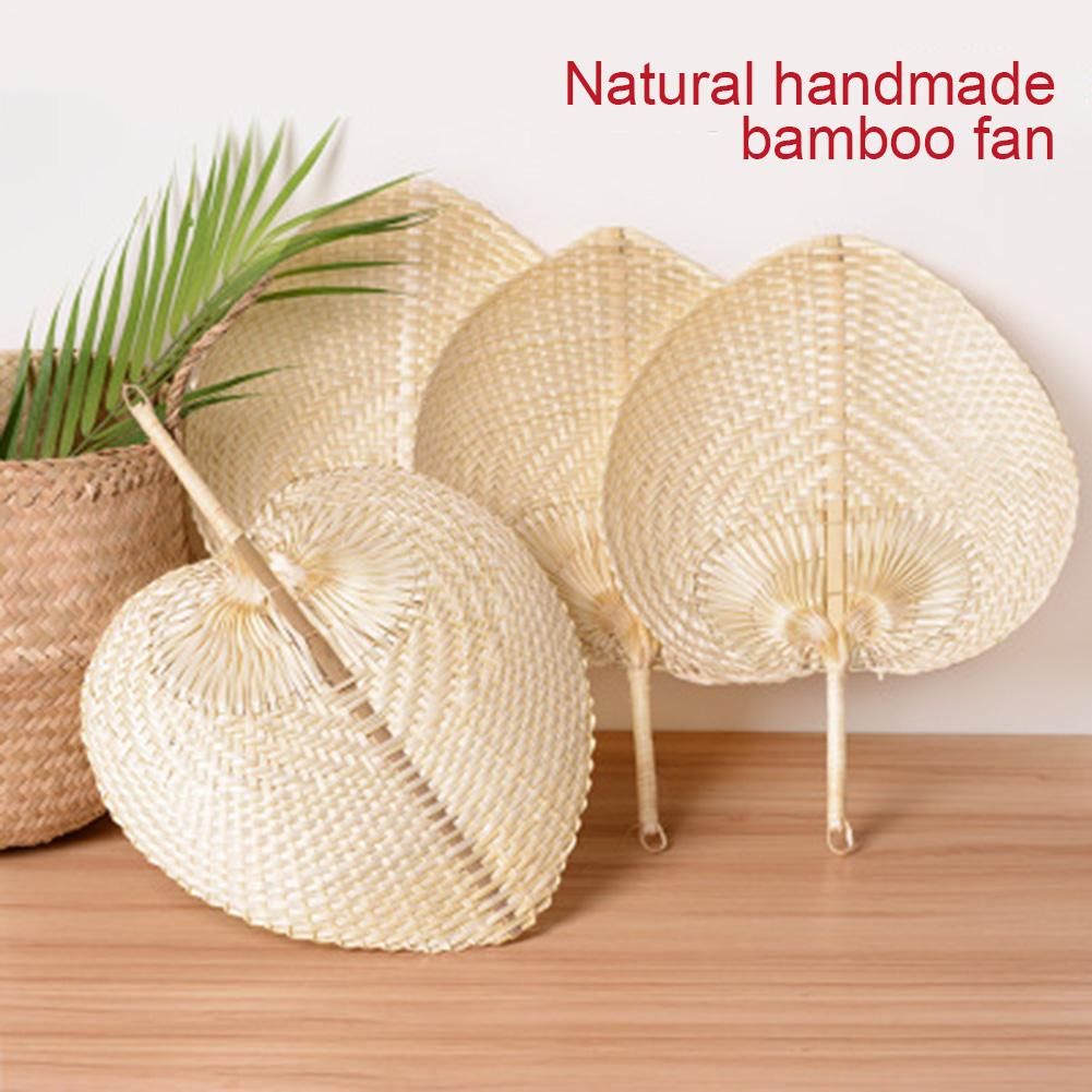 Woven DIY Summer Bamboo Cooling Artificial Home 1pc Shaped Pure DIY Natural Handmade Fan Woven Decoration Fan Heart