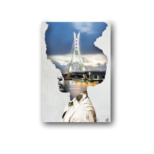 Abstract Lekki Ikoyi Bridge Wall Art Frame Canvas