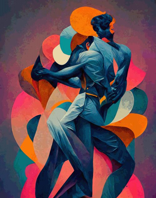 Couple Dance Series 3 Wall Art Frame Canvas