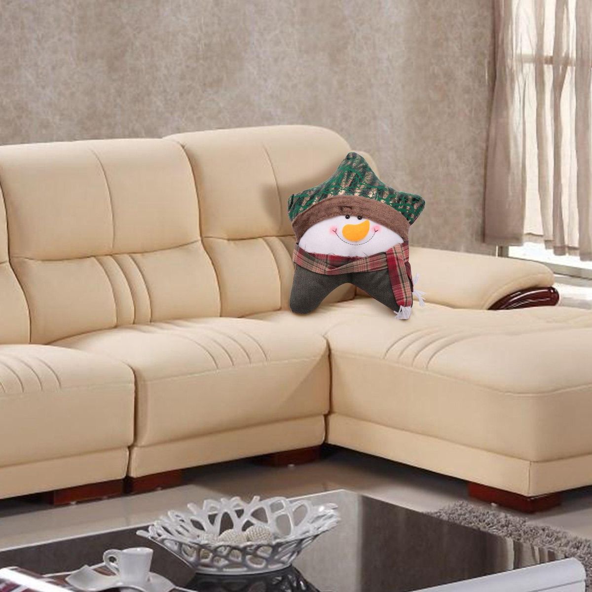 Christmas Decoration Gift Five-Star Pillow Snowman Cartoon