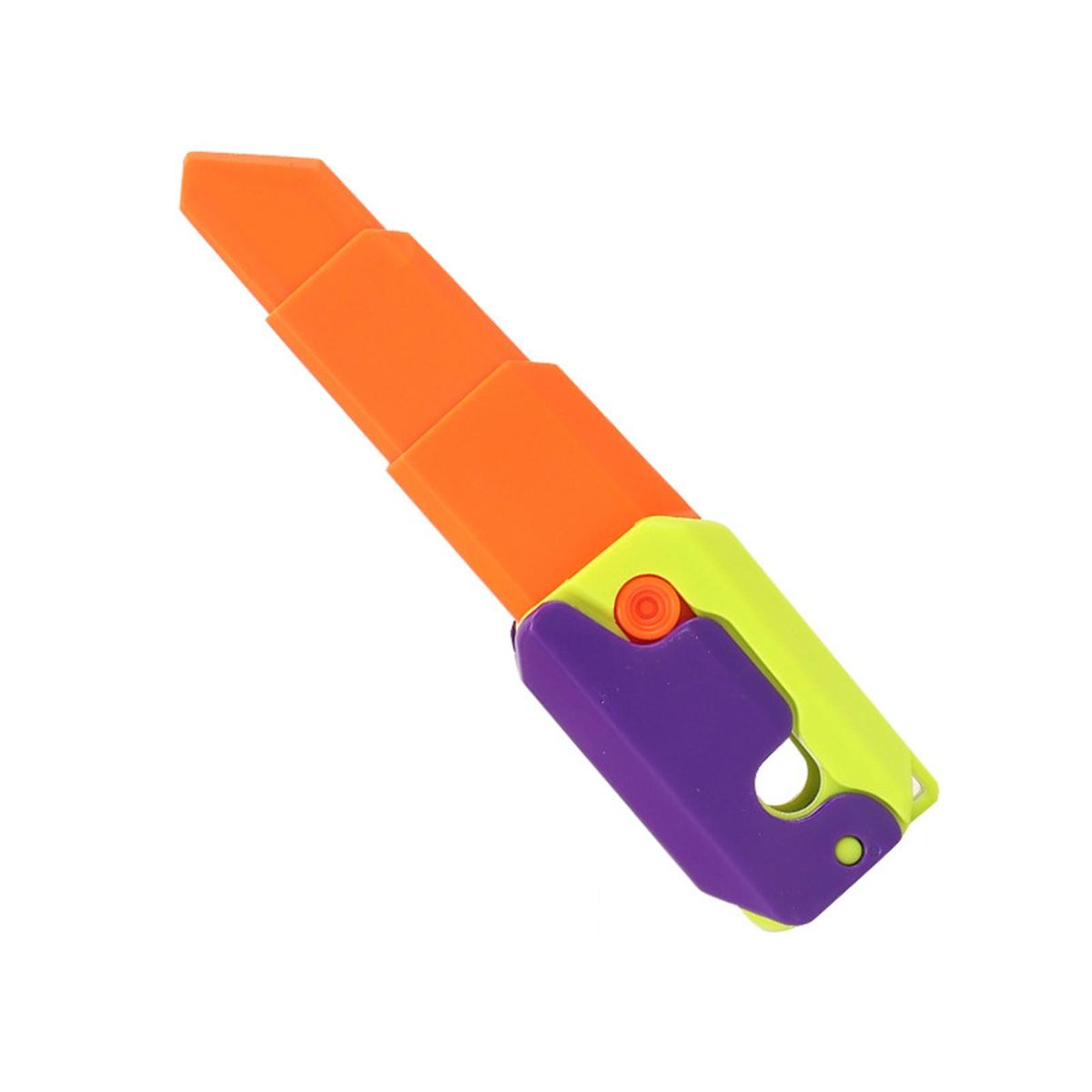 Compact Fidget Toy Gravity Carrot Cutter 3d Decompression for Teens GreenPurple