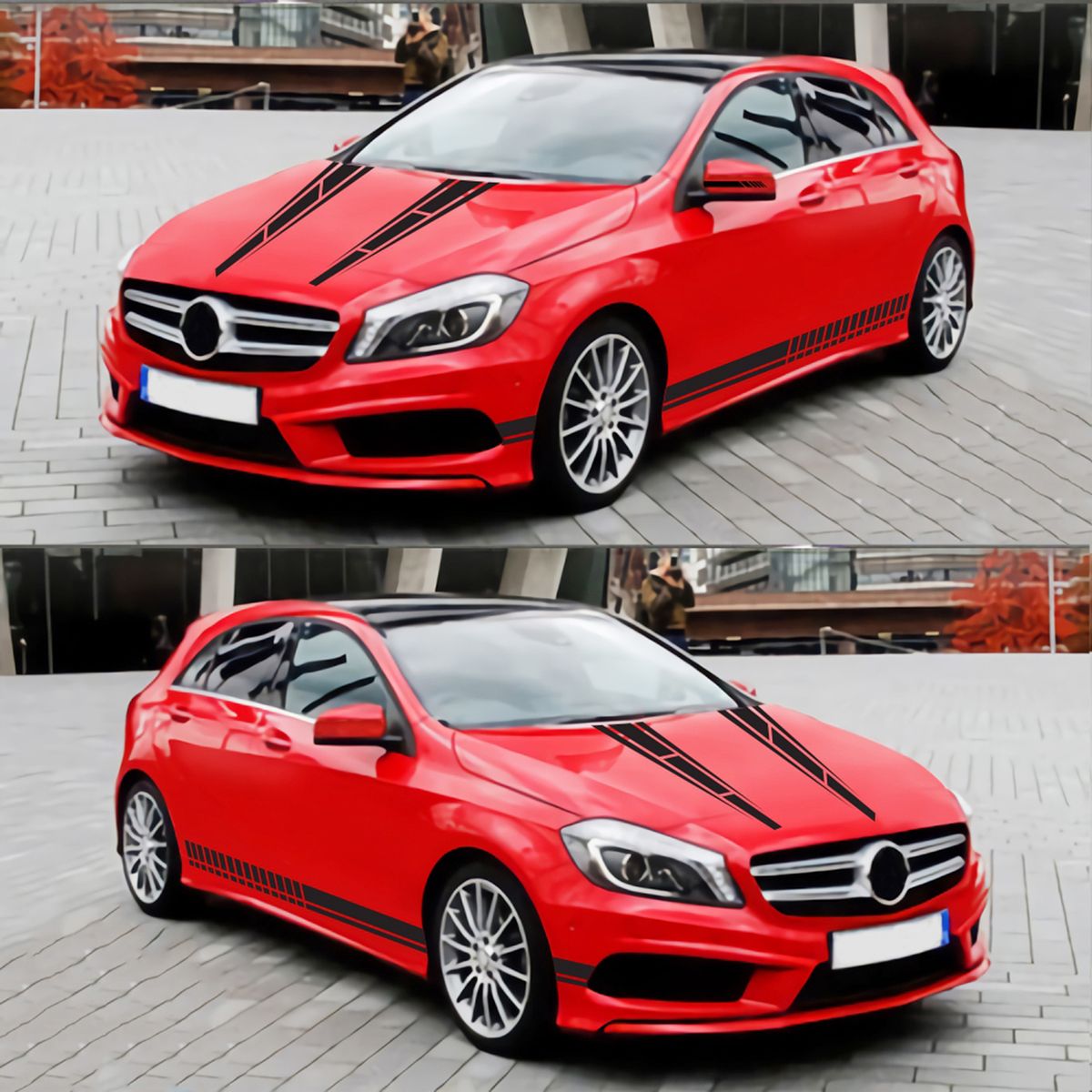 6PCS Car Stickers Strip Style Universal Car Hook Mirror Body