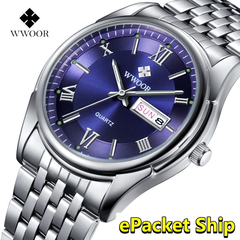Watch Men 2019 Luxury Brand Stainless Steel  Wristwatches Men Waterproof Sport Business Wrist Watch Men Relogio Masculino(#silver With Tool)