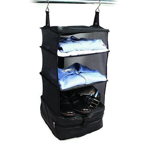 Luggage Bag Portable Luggage System Hanging Travel Bags Shelves 3 Layer Wardrobe Bag Large Storage Organizer Space Saving