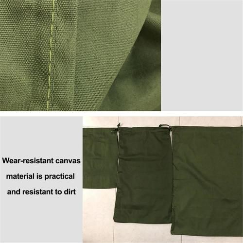 Canvas Drawstring Large Bag Army Green Pouch Laundry Organizer Clothes Toy Storage Household Storage Organization