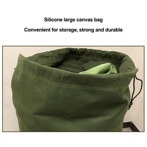 Canvas Drawstring Large Bag Army Green Pouch Laundry Organizer Clothes Toy Storage Household Storage Organization