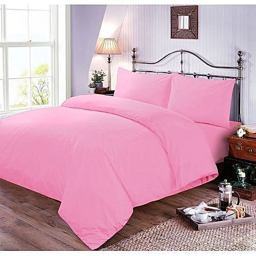 Lovely Plain Pink Duvet Set