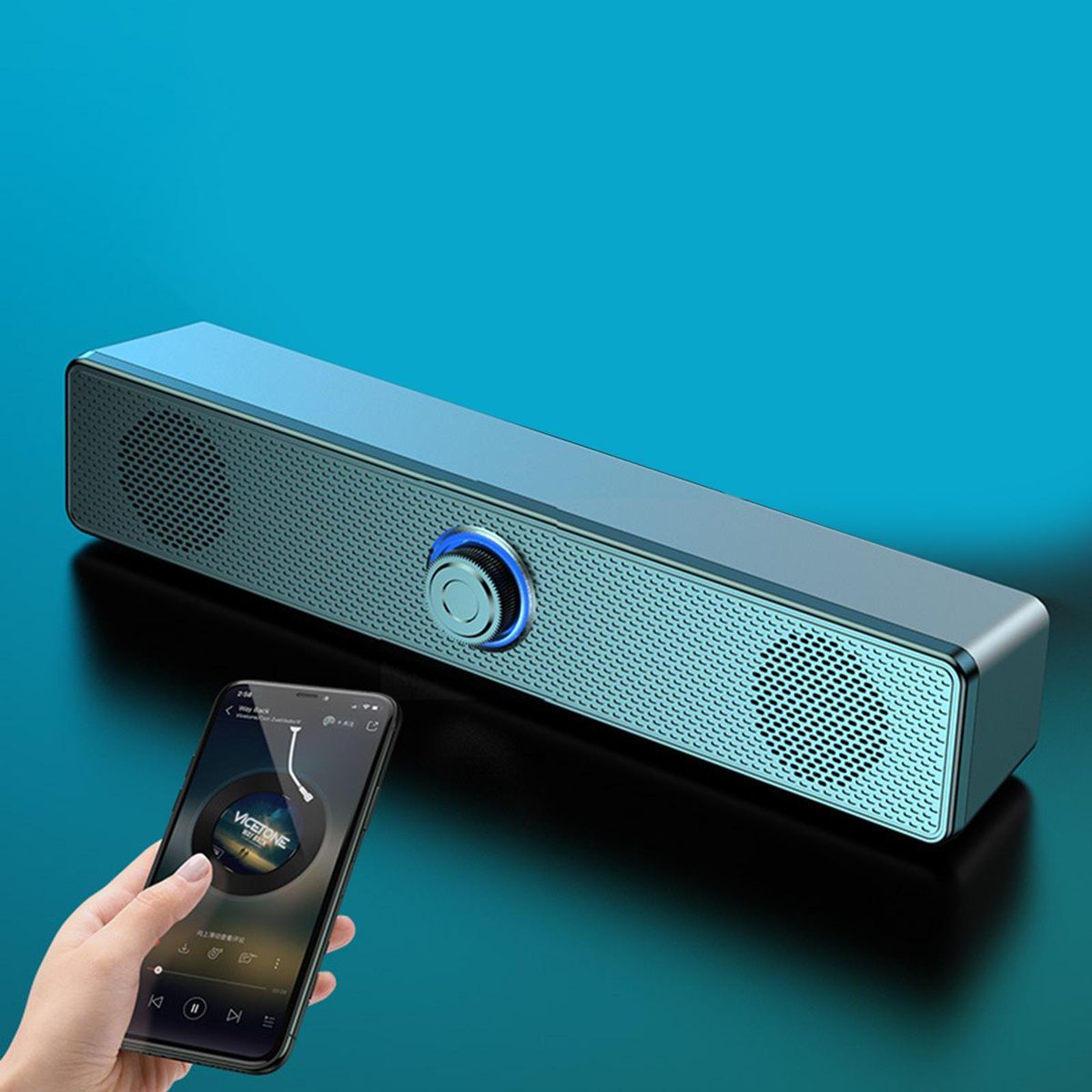 Sound Bar   Bluetooth Speaker Volume Control USB Battery Powered For