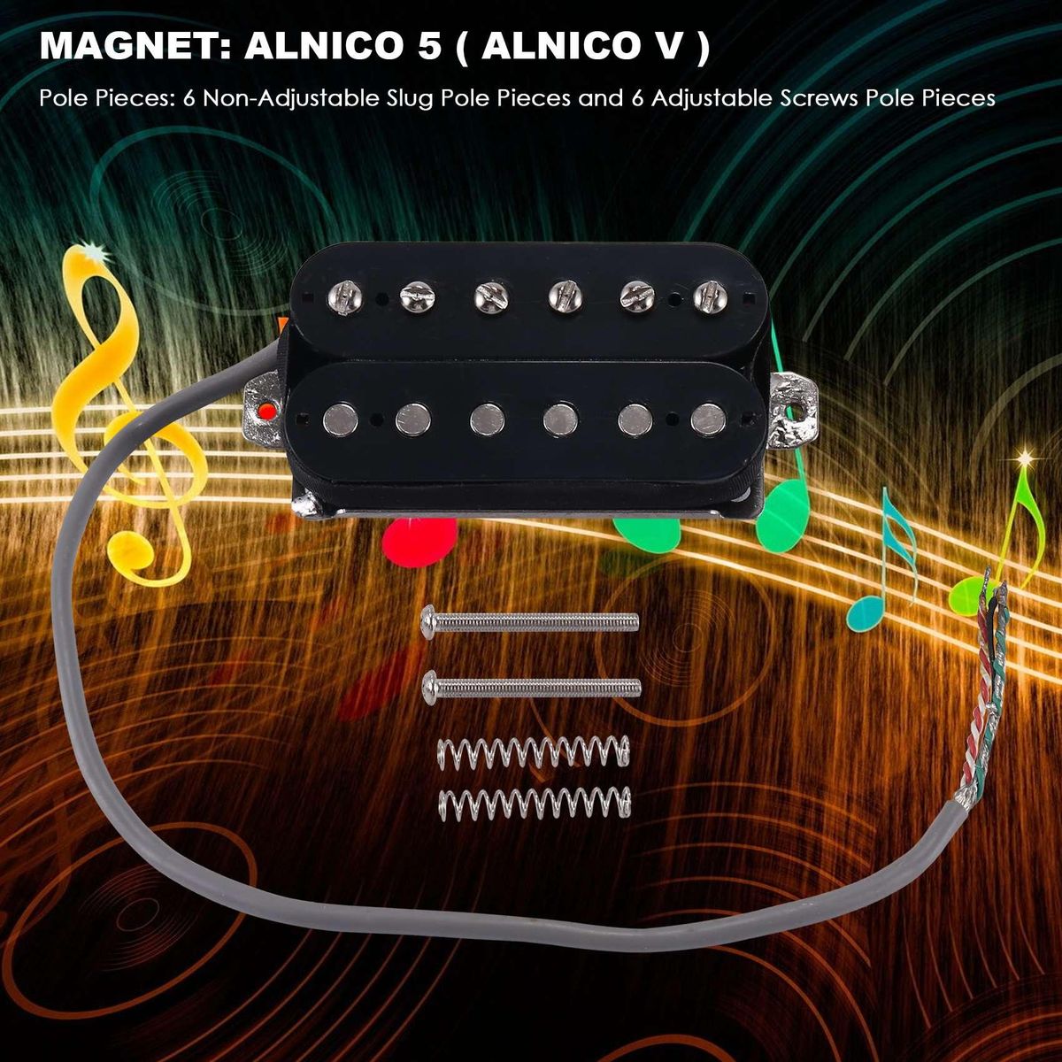 Electric Guitar Humbucker Pickups Bridge Alnico V Pickup Black