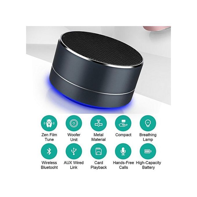 Aluminum Portable Ultralight Bluetooth 4.0 Wireless Stereo Speaker With Built-In Mic For Speakerphone FM Radio & Micro SD Slot Amazing Subwoofer Stereo Surround Audio Performance Car Home Outdoor USB/TF Input Handsfree For Ip