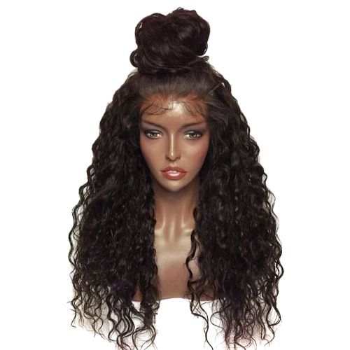 Women Fluffy Curly Long Lace Frontal Synthetic Wig