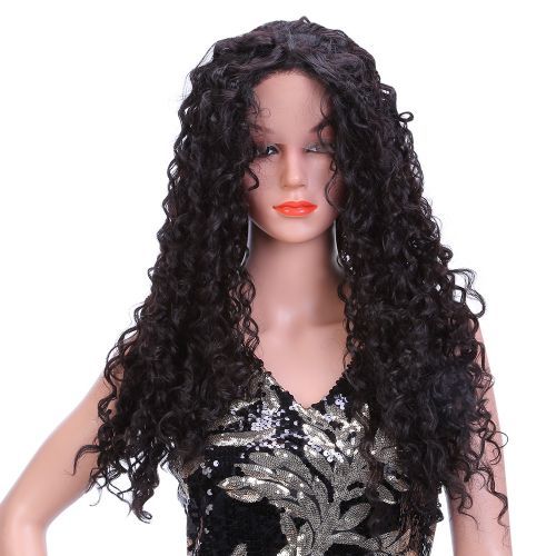 Women Fluffy Curly Long Lace Frontal Synthetic Wig