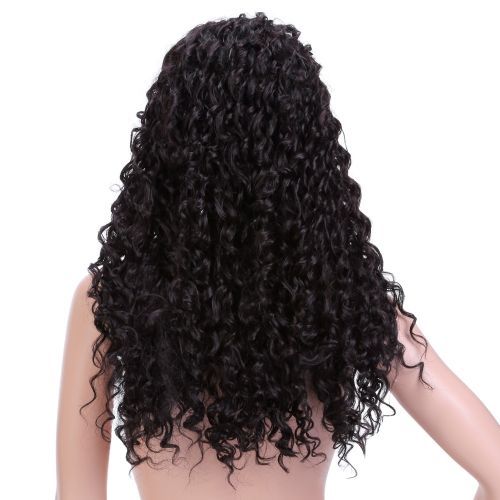Women Fluffy Curly Long Lace Frontal Synthetic Wig