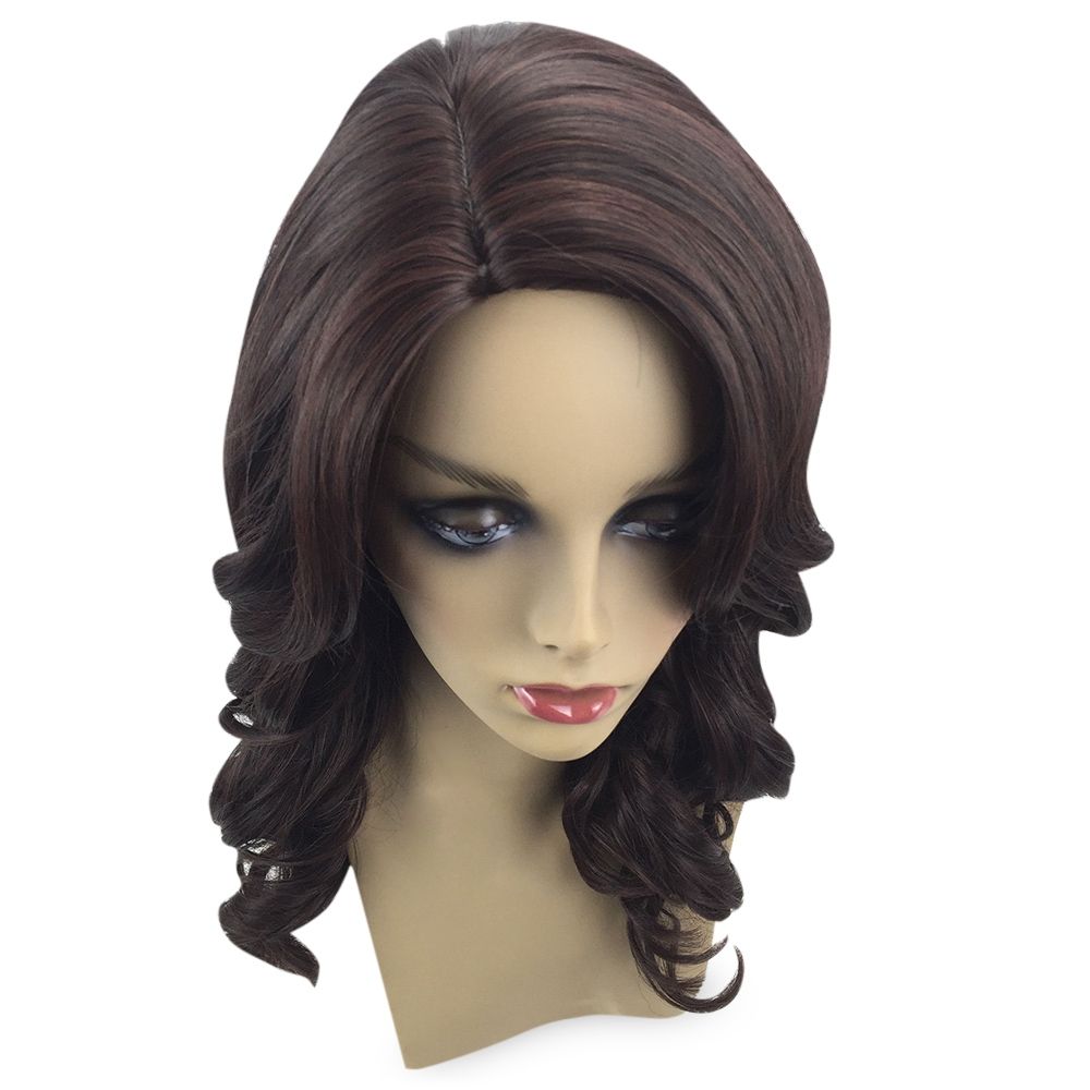 Medium Side Part Shaggy Body Wave Synthetic Wig