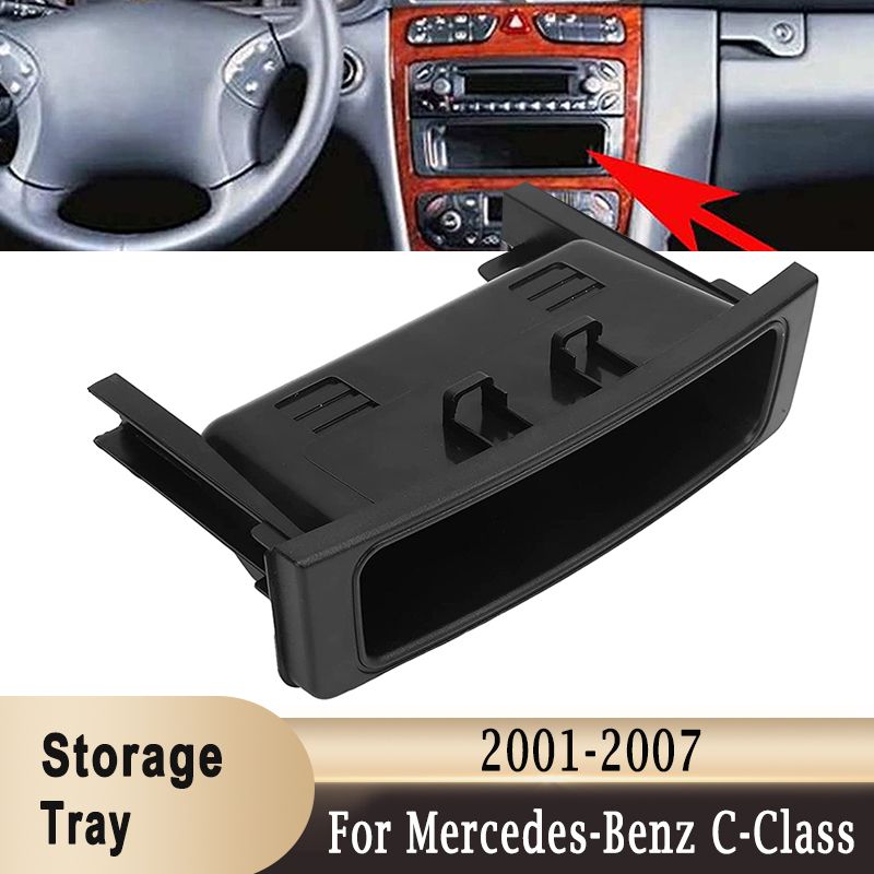 For Mercedes-Benz C ClW203 2001-2007 Center Console Radio Storage Tray ABS Plastic Storage Box Organizer 20368302917C45