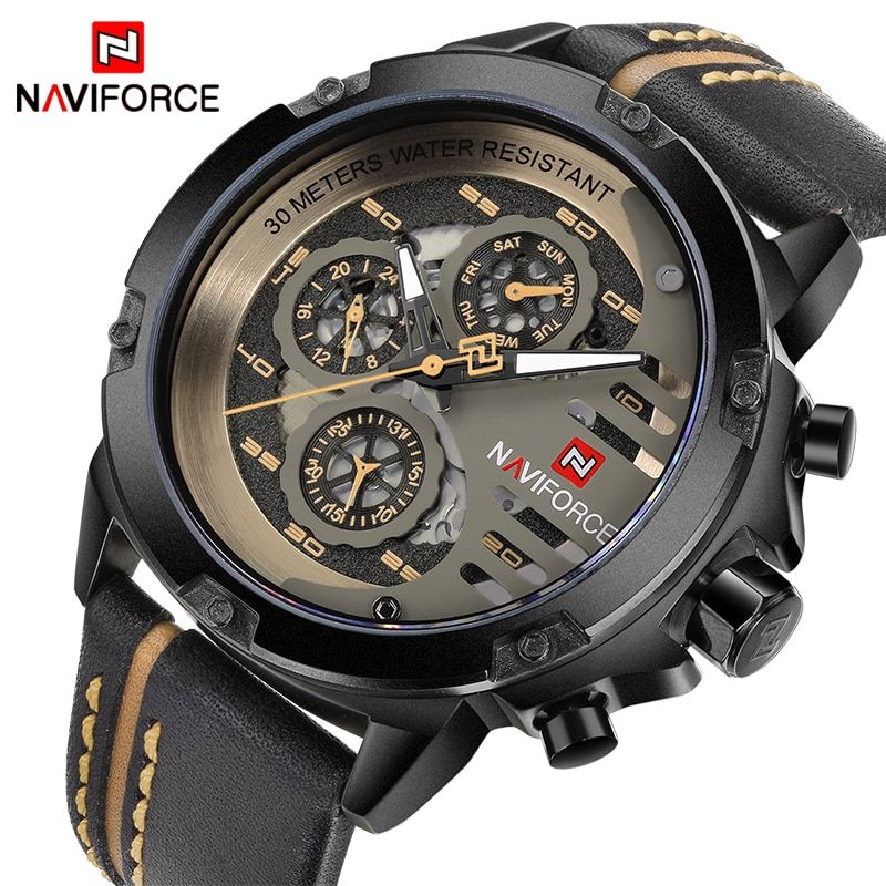 Top Brand Luxury Waterproof 24 Hour Date Quartz Wrist Watches Man Leather Sport Wristwatch Men Waterproof Clock
