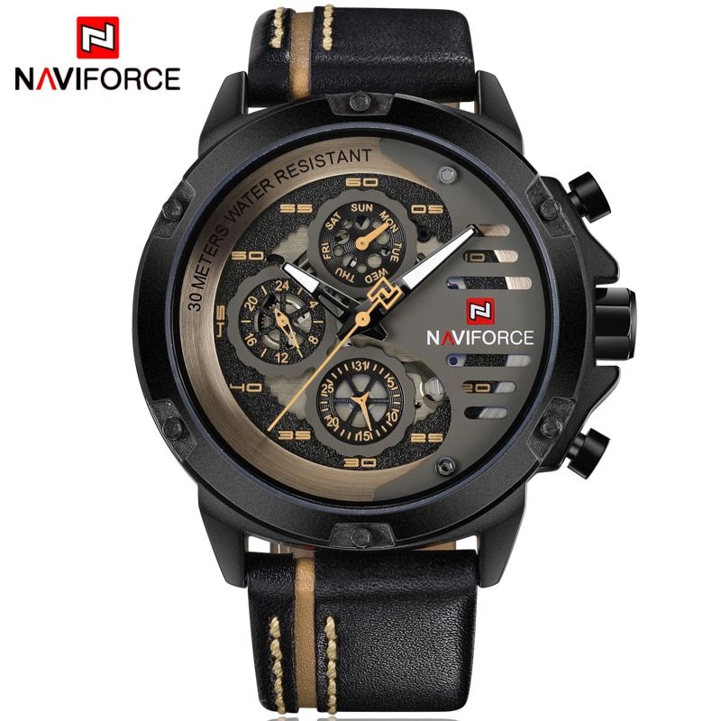 Top Brand Luxury Waterproof 24 Hour Date Quartz Wrist Watches Man Leather Sport Wristwatch Men Waterproof Clock